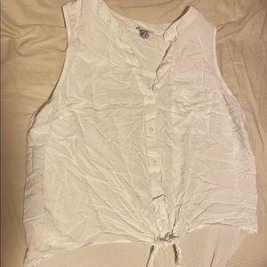 Button-Up Tie-Botton Tank Top